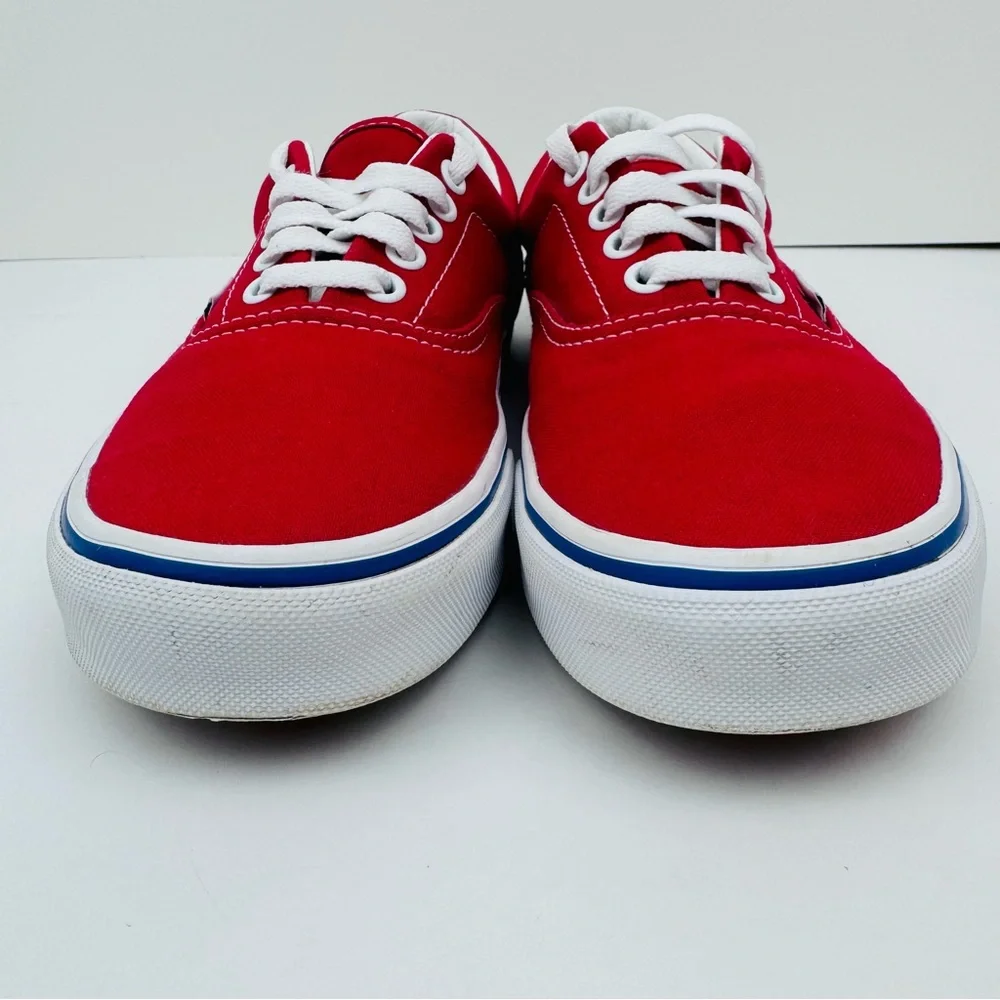 Vans Era Check Block Sneakers. Tango Red. Men's size 7, women’s size 8.5.